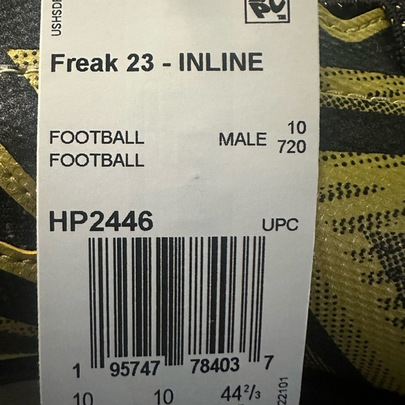 New Mens Adidas Freak-23 Inline Football Cleats Black Gold HP2446 Men’s Size - Picture 8 of 8